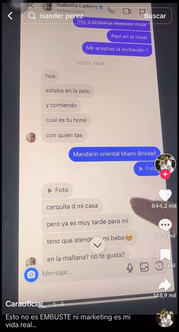Chat Beéle e Isabella Ladera (Imagen tomada de TikTok Cara Oficial9
